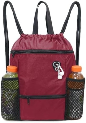 BEEGREEN DRAWSTRING-BACK-GYM-BAG, LARGE SPORTS BAG, STRING RUCKPACK CINCH BAG पुरुषों और महिलाओं के लिए लाल