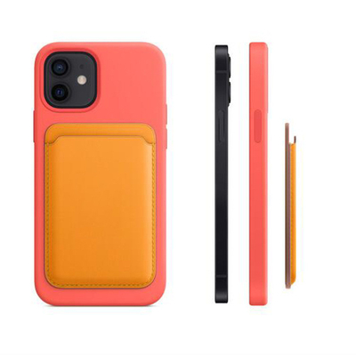 गैलेक्सी S7 Iphone 13 कार्ड के लिए बैक साइड मैगसेफ वॉलेट केस पु चमड़ा