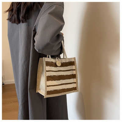 TOTE BAG CANVAS BAG CANVAS GIRL नई मुद्रित TOTE INS पोर्टेबल बेंटो लंच बॉक्स काम