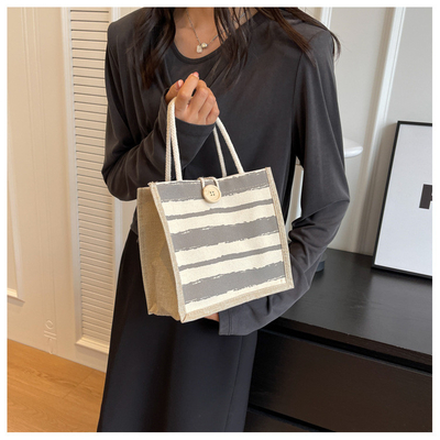 TOTE BAG CANVAS BAG CANVAS GIRL नई मुद्रित TOTE INS पोर्टेबल बेंटो लंच बॉक्स काम