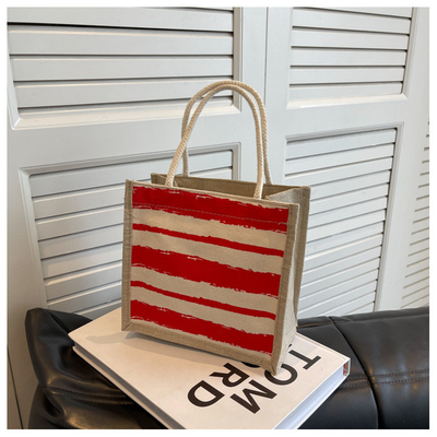 TOTE BAG CANVAS BAG CANVAS GIRL नई मुद्रित TOTE INS पोर्टेबल बेंटो लंच बॉक्स काम