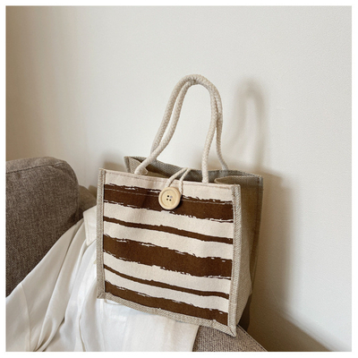 TOTE BAG CANVAS BAG CANVAS GIRL नई मुद्रित TOTE INS पोर्टेबल बेंटो लंच बॉक्स काम