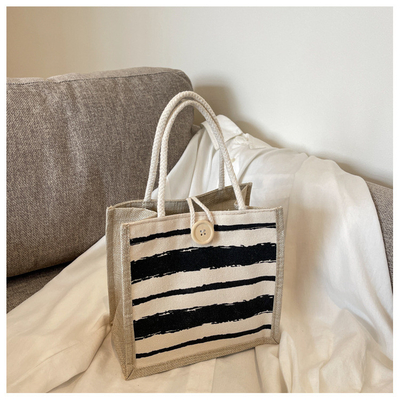 TOTE BAG CANVAS BAG CANVAS GIRL नई मुद्रित TOTE INS पोर्टेबल बेंटो लंच बॉक्स काम