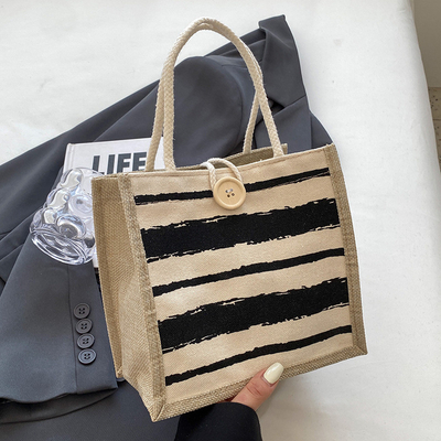 TOTE BAG CANVAS BAG CANVAS GIRL नई मुद्रित TOTE INS पोर्टेबल बेंटो लंच बॉक्स काम