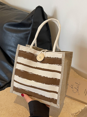 TOTE BAG CANVAS BAG CANVAS GIRL नई मुद्रित TOTE INS पोर्टेबल बेंटो लंच बॉक्स काम