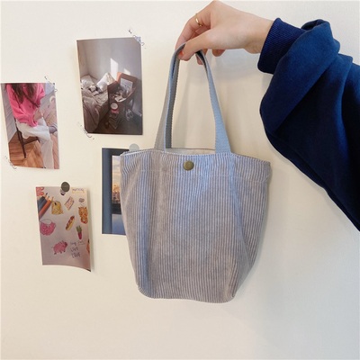 ARTSY CORDUROY BAG Casual PORTABLE MINI LADYS क्लच बैग विंटेज कपड़े बैग बेंटो बैग