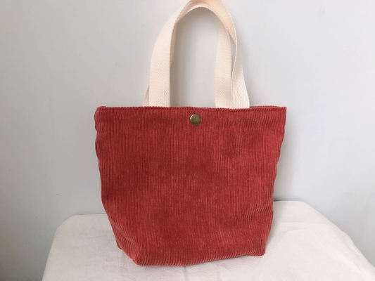 ARTSY CORDUROY BAG Casual PORTABLE MINI LADYS क्लच बैग विंटेज कपड़े बैग बेंटो बैग