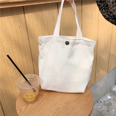 ARTSY CORDUROY BAG Casual PORTABLE MINI LADYS क्लच बैग विंटेज कपड़े बैग बेंटो बैग