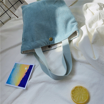 ARTSY CORDUROY BAG Casual PORTABLE MINI LADYS क्लच बैग विंटेज कपड़े बैग बेंटो बैग