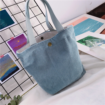 ARTSY CORDUROY BAG Casual PORTABLE MINI LADYS क्लच बैग विंटेज कपड़े बैग बेंटो बैग