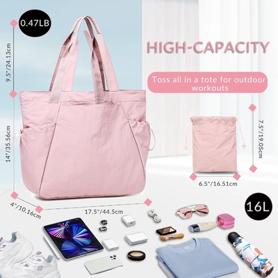 महिलाओं के लिए BTOOP TOTE BAG, FOLDABLE BEACH GYM BAGS, SIDE-CINCH LIGHTWEIGHT SHOPPER SHOULDER BAG यात्रा,कार्य के लिए