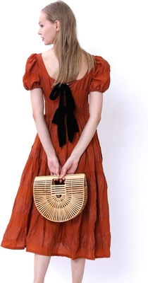 MIUCO WOMEN'S BAMBOO HANDBAG हस्तनिर्मित बड़े टोटे बैग स्ट्रॉ समुद्र तट बैग समुद्र तट पर्स