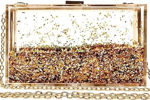 JeVenis जादुई पारदर्शी Sequins क्लच पर्स शाम के लिए पार्टी के लिए हैंडबैग Prom दुल्हन