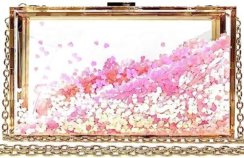 JeVenis जादुई पारदर्शी Sequins क्लच पर्स शाम के लिए पार्टी के लिए हैंडबैग Prom दुल्हन