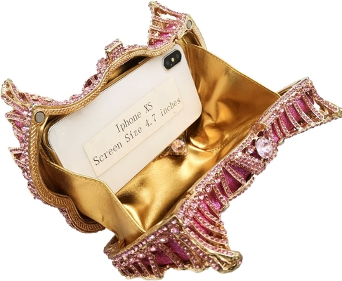 BOUTIQUE DE FGG WOMEN SWAN CLUTCH क्रिस्टल शाम के बैग शादी की पार्टी रात का खाना LADY RINESTONE MINAUDIERE हैंडबैग