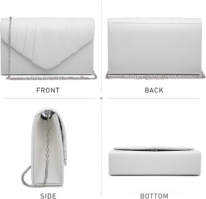 DASEIN WOMEN'S EVENING BAG PLEATED ENVOLOPE Clutch HANDBAG WEDDING PARTY BRIDAL purse शादी की पार्टी दुल्हन का बैग