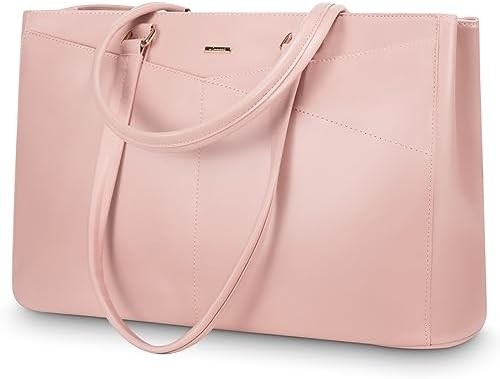 लैपटॉप TOTE BAG FOR WOMEN 15.6 INCH WATERPRUEF LEATHER कंप्यूटर बैग बिजनेस ऑफिस वर्क ब्रीफकेस ब्लैक