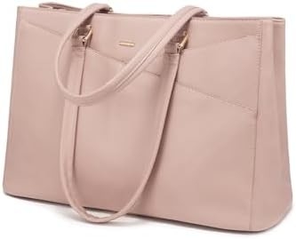 लैपटॉप TOTE BAG FOR WOMEN 15.6 INCH WATERPRUEF LEATHER कंप्यूटर बैग बिजनेस ऑफिस वर्क ब्रीफकेस ब्लैक