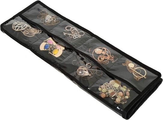 FORAINEAM 3 PACK HANGING JEWELRY ORGANIZER 32 जेब 18 हुक और लूप हार धारक बालियां कंगन रिंग डिस्प्ले