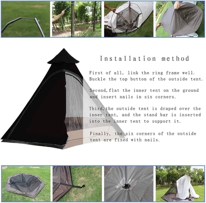 12'x10'x8'डोम कैंपिंग टेंट 5-6 व्यक्ति 4 सीजन डबल लेयर वाटरप्रूफ एंटी-यूवी विंडप्रूफ टेंट परिवार आउटडोर कैंपिंग