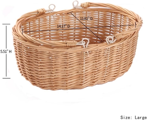 हैंडल के साथ wicker पिकनिक टोकरी.Kingwillow. (प्राकृतिक)