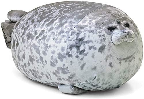 MerryXD Chubby Blob सील तकिया, भरवां कपास प्लश पशु खिलौना प्यारा सागर मध्यम ((17.6 इंच)