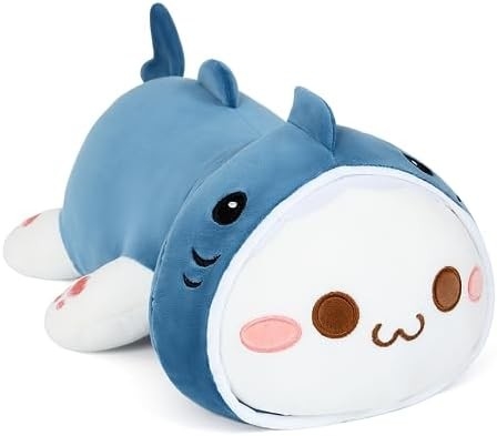 Onsoyours Cute Kitten Plush Toy 25.5&quot; Stuffed Animal Pet Kitty Soft Anime Cat Large Plush Pillow for Kids (व्हाइट ए, 25.)5