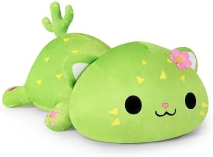 Onsoyours Cute Kitten Plush Toy 25.5&quot; Stuffed Animal Pet Kitty Soft Anime Cat Large Plush Pillow for Kids (व्हाइट ए, 25.)5