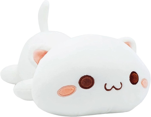 Onsoyours Cute Kitten Plush Toy 25.5&quot; Stuffed Animal Pet Kitty Soft Anime Cat Large Plush Pillow for Kids (व्हाइट ए, 25.)5