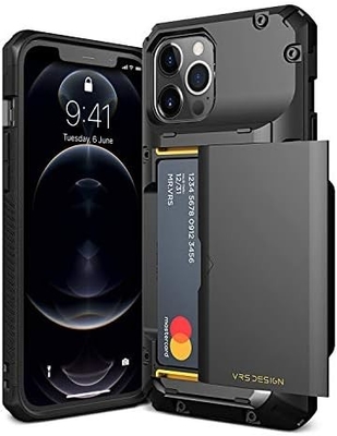 [4 कार्ड के साथ iPhone 12 प्रो मैक्स के लिए]iPhone 12 प्रो मैक्स 6.7-इंच के लिए प्रीमियम ठोस क्रेडिट कार्ड स्लॉट वॉलेट