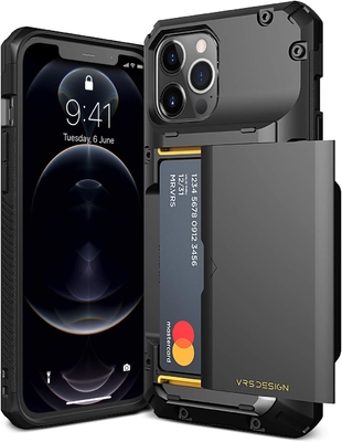 [4 कार्ड के साथ iPhone 12 प्रो मैक्स के लिए]iPhone 12 प्रो मैक्स 6.7-इंच के लिए प्रीमियम ठोस क्रेडिट कार्ड स्लॉट वॉलेट