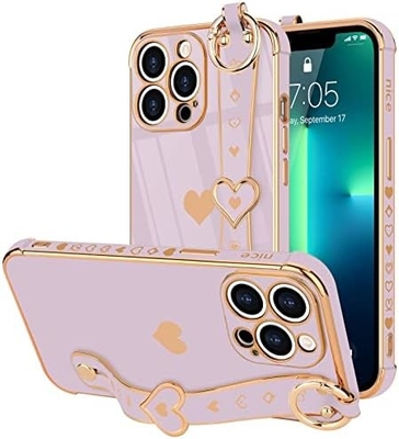 iPhone 12 प्रो प्यारा प्यार-दिल Plating स्ट्रैप फोन कवर महिलाओं के लिए लड़कियों के लिए ब्लिंग सिलिकॉन कैमरा लेंस सुरक्षा बंपर