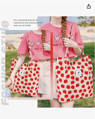 टोटे महिला लड़कियां, बड़ी क्षमता कॉर्डवियर पुनः प्रयोज्य किराने का सामान आंतरिक के साथ कंधे बैग