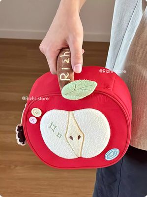 Original · Red Apple Makeup Bag Storage Bag · Large Capacity Handheld Camera Bag · Portable Toilet Bag