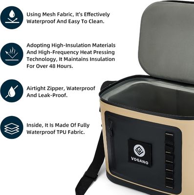 बहु-परिदृश्य जलरोधक कूलर बैग जिसमें लीक-प्रूफ टीपीयू निर्माण, 24 घंटे बर्फ प्रतिधारण और बहुमुखी उपयोग के लिए आरामदायक समायोज्य पट्टियाँ हैं