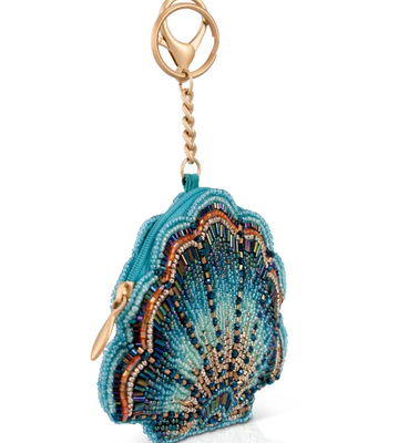 Blue Cove Coin Purse Purse Key ring and easy open trigger hook Beaded coin small bags