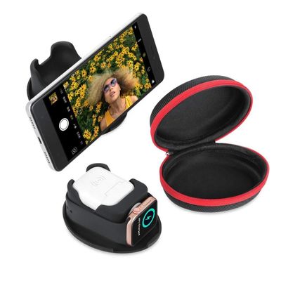 Apple Airpods के लिए पोर्टेबल पु चमड़ा ईवा वॉच केस क्रश प्रूफ