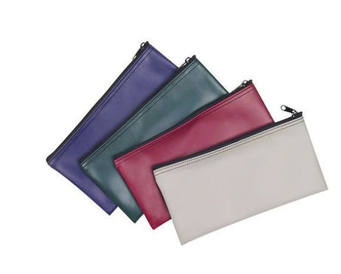 पीवीसी और चमड़े से बने विभिन्न आकारों में उपलब्ध अनुकूलन योग्य ज़िपर बैंक बैग